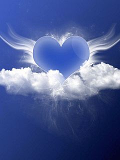 Angel blue heart