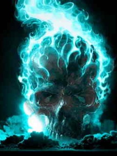 Blue flame skull