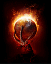 Animated burning globe